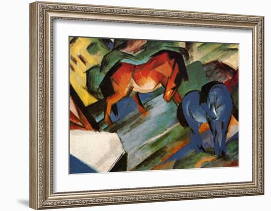 Red and Blue Horses-Franz Marc-Framed Art Print