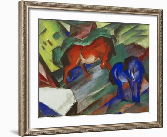 Red and Blue Horses-Franz Marc-Framed Giclee Print