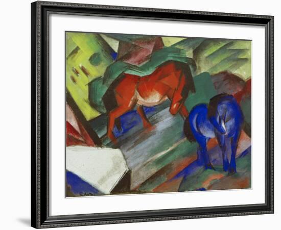 Red and Blue Horses-Franz Marc-Framed Giclee Print