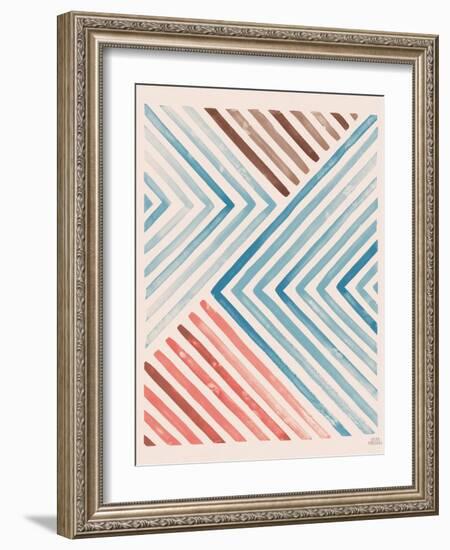 Red and Blue Sunset I-Laura Marshall-Framed Art Print