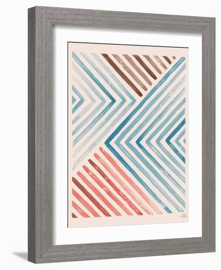 Red and Blue Sunset I-Laura Marshall-Framed Art Print