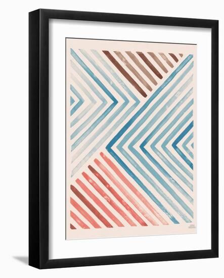 Red and Blue Sunset I-Laura Marshall-Framed Art Print