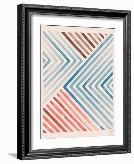 Red and Blue Sunset I-Laura Marshall-Framed Art Print