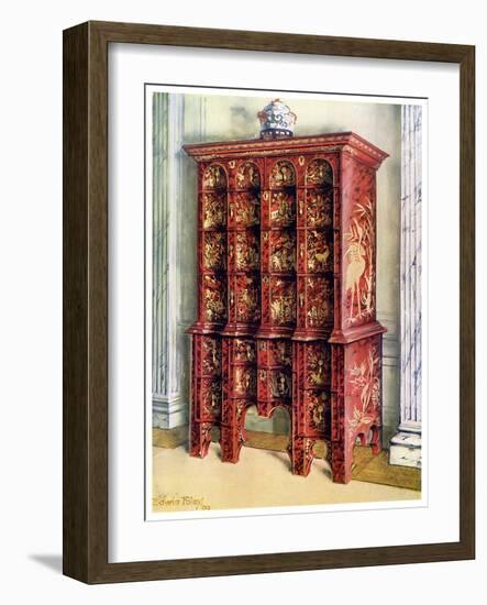 Red and Gilt Lacquer Double Chest of Drawers, 1910-Edwin Foley-Framed Giclee Print