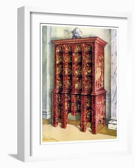 Red and Gilt Lacquer Double Chest of Drawers, 1910-Edwin Foley-Framed Giclee Print