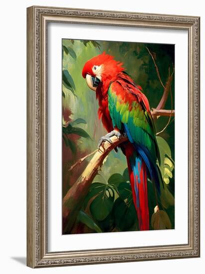 Red and Green Macaw-Vivienne Dupont-Framed Art Print