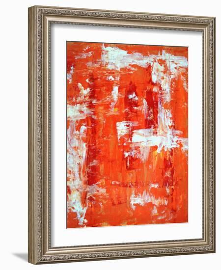 Red and Orange Abstract Art Painting-T30Gallery-Framed Art Print