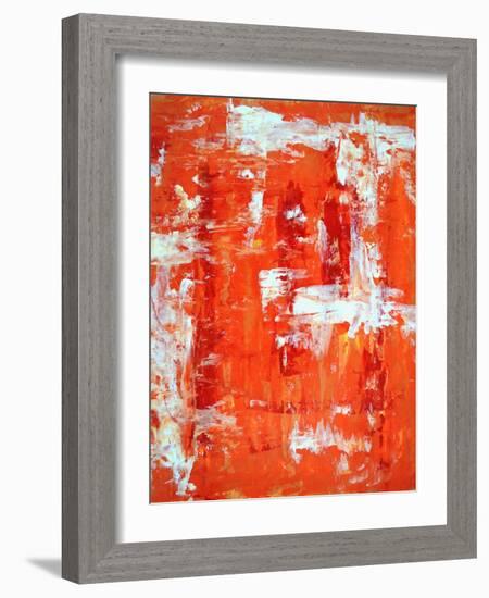 Red and Orange Abstract Art Painting-T30Gallery-Framed Art Print