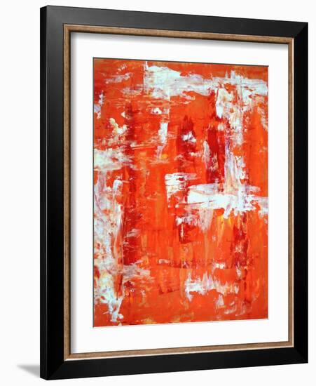 Red and Orange Abstract Art Painting-T30Gallery-Framed Art Print