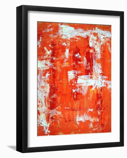 Red and Orange Abstract Art Painting-T30Gallery-Framed Art Print