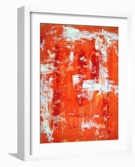 Red and Orange Abstract Art Painting-T30Gallery-Framed Art Print