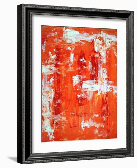 Red and Orange Abstract Art Painting-T30Gallery-Framed Art Print