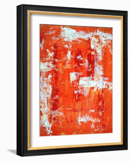 Red and Orange Abstract Art Painting-T30Gallery-Framed Art Print