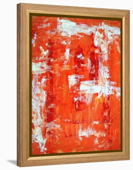 Red and Orange Abstract Art Painting-T30Gallery-Framed Stretched Canvas