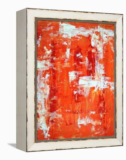 Red and Orange Abstract Art Painting-T30Gallery-Framed Stretched Canvas