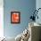 Red and Orange Abstract Art Painting-T30Gallery-Framed Stretched Canvas displayed on a wall