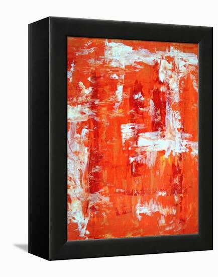 Red and Orange Abstract Art Painting-T30Gallery-Framed Stretched Canvas
