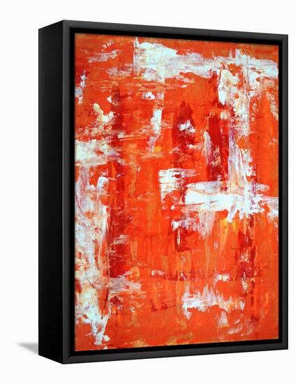 Red and Orange Abstract Art Painting-T30Gallery-Framed Stretched Canvas