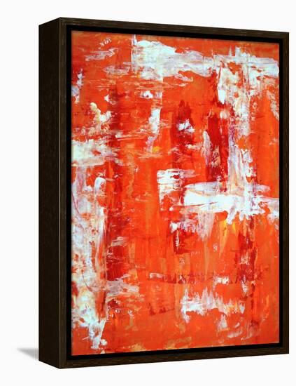 Red and Orange Abstract Art Painting-T30Gallery-Framed Stretched Canvas