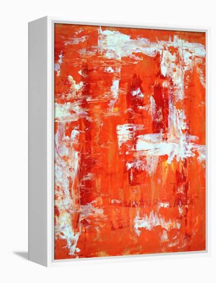 Red and Orange Abstract Art Painting-T30Gallery-Framed Stretched Canvas