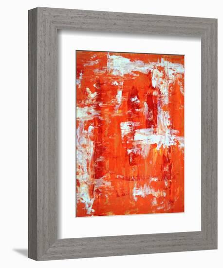 Red and Orange Abstract Art Painting-T30Gallery-Framed Premium Giclee Print