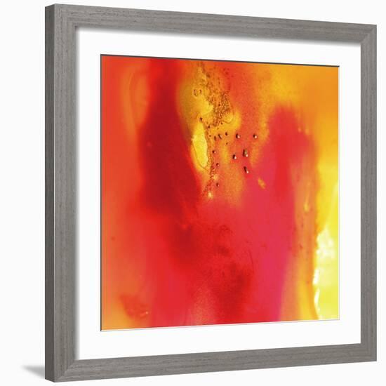 Red and Orange Swirling Abstract, c.2008-Pier Mahieu-Framed Premium Giclee Print