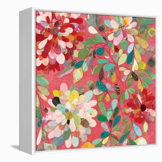 Red and Pink Dahlia II-Candra Boggs-Framed Stretched Canvas