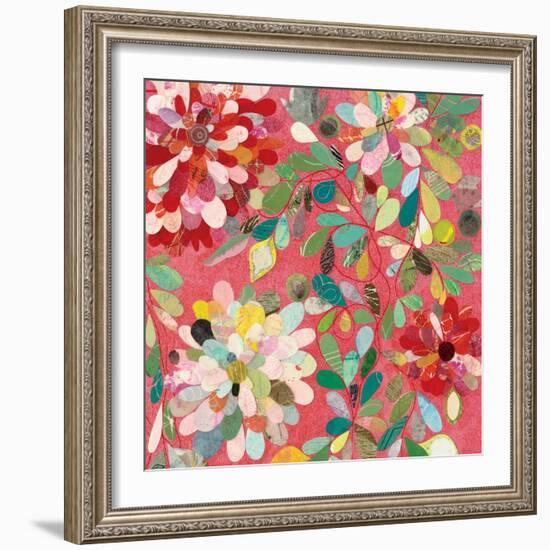 Red and Pink Dahlia II-Candra Boggs-Framed Art Print