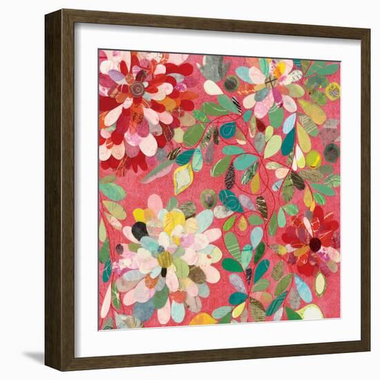 Red and Pink Dahlia II-Candra Boggs-Framed Art Print