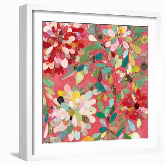 Red and Pink Dahlia II-Candra Boggs-Framed Art Print