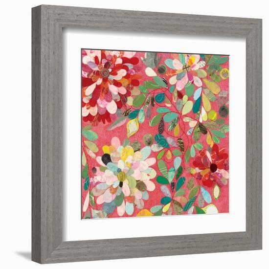 Red and Pink Dahlia II-Candra Boggs-Framed Art Print