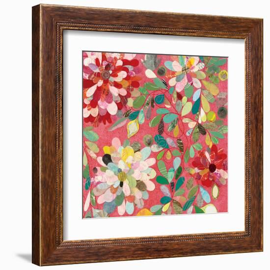 Red and Pink Dahlia II-Candra Boggs-Framed Art Print