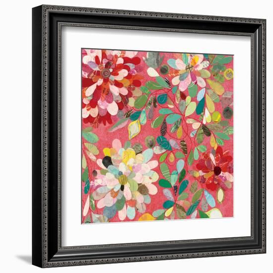 Red and Pink Dahlia II-Candra Boggs-Framed Art Print