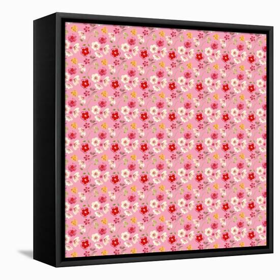 Red and Pink on Fucshia Background-Effie Zafiropoulou-Framed Premier Image Canvas