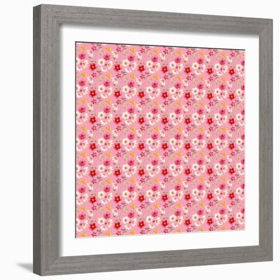 Red and Pink on Fucshia Background-Effie Zafiropoulou-Framed Giclee Print