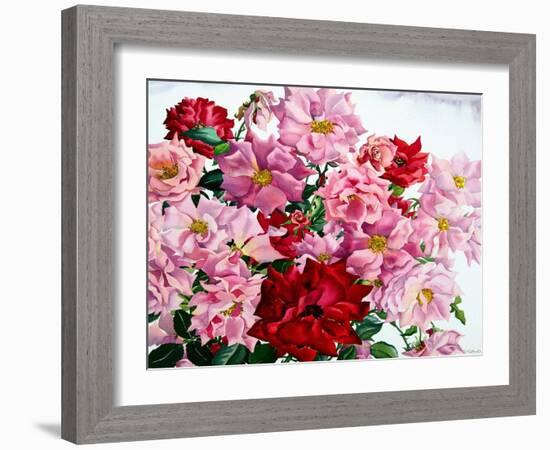 Red and Pink Roses, 2008-Christopher Ryland-Framed Giclee Print