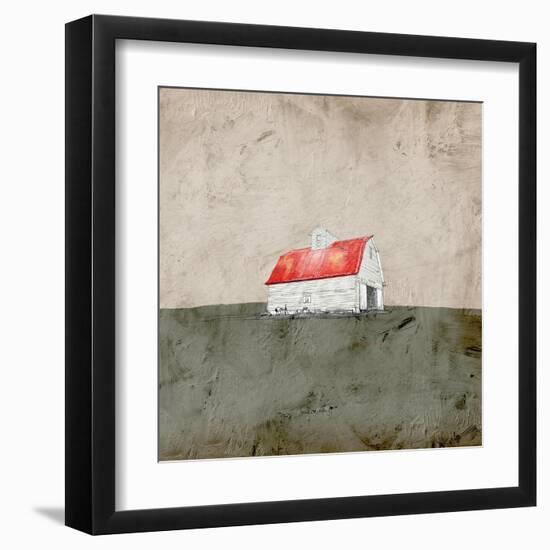Red and White Barn-Ynon Mabat-Framed Art Print