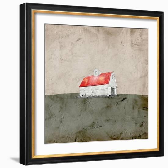 Red and White Barn-Ynon Mabat-Framed Art Print