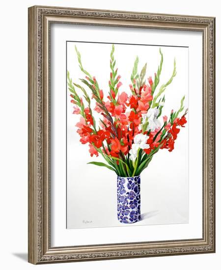 Red and White Gladioli-Christopher Ryland-Framed Giclee Print