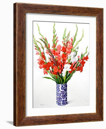 Red and White Gladioli-Christopher Ryland-Framed Giclee Print