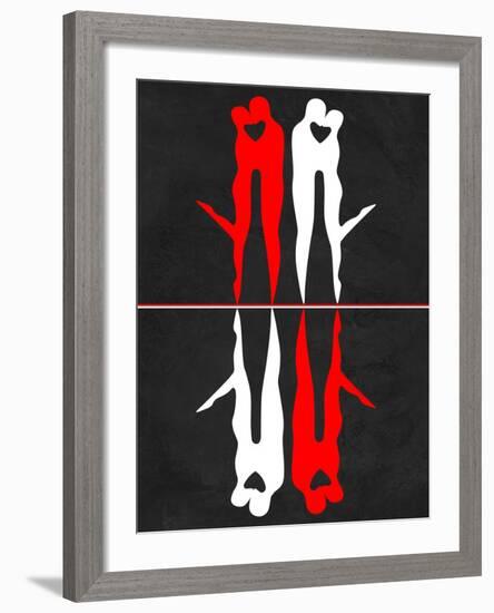 Red and White Kiss Reflection-Felix Podgurski-Framed Art Print