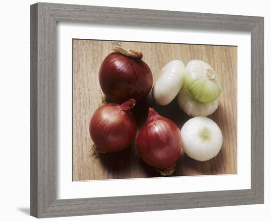 Red and White Onions-Eising Studio - Food Photo and Video-Framed Photographic Print