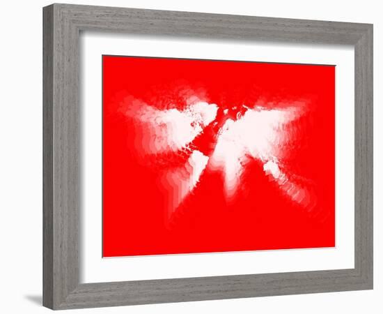 Red and White Radiant World Map-NaxArt-Framed Art Print
