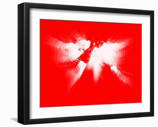 Red and White Radiant World Map-NaxArt-Framed Art Print