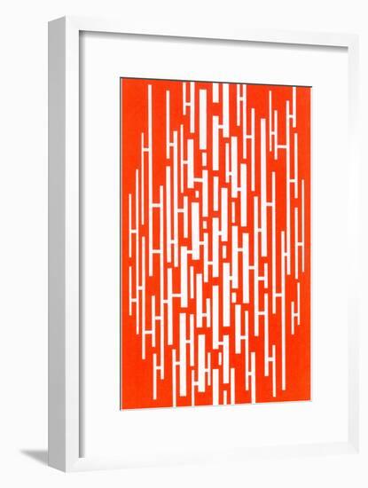Red and White Random Vertical Stripes-null-Framed Art Print