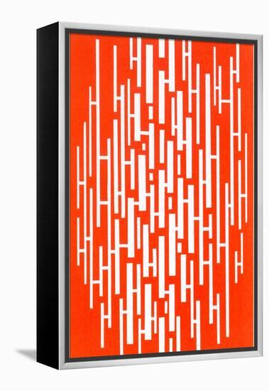 Red and White Random Vertical Stripes-null-Framed Stretched Canvas