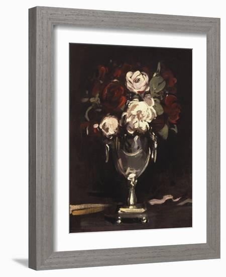 Red and White Roses in a Silver Urn, C.1897-Samuel John Peploe-Framed Giclee Print