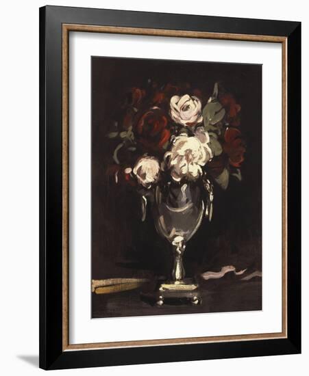 Red and White Roses in a Silver Urn, C.1897-Samuel John Peploe-Framed Giclee Print