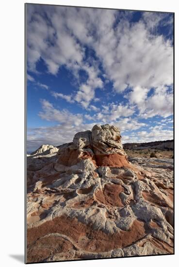 Red and White Sandstone Formations under Clouds-James Hager-Mounted Photographic Print