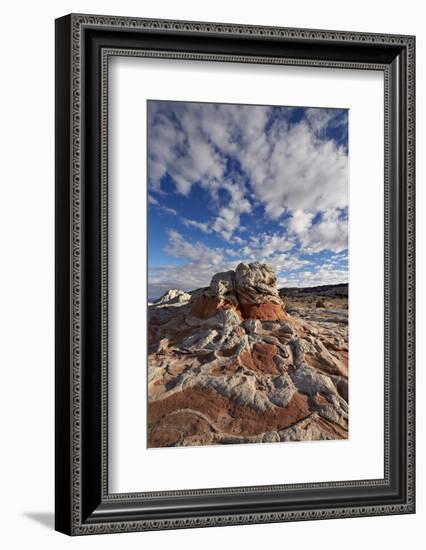 Red and White Sandstone Formations under Clouds-James Hager-Framed Photographic Print